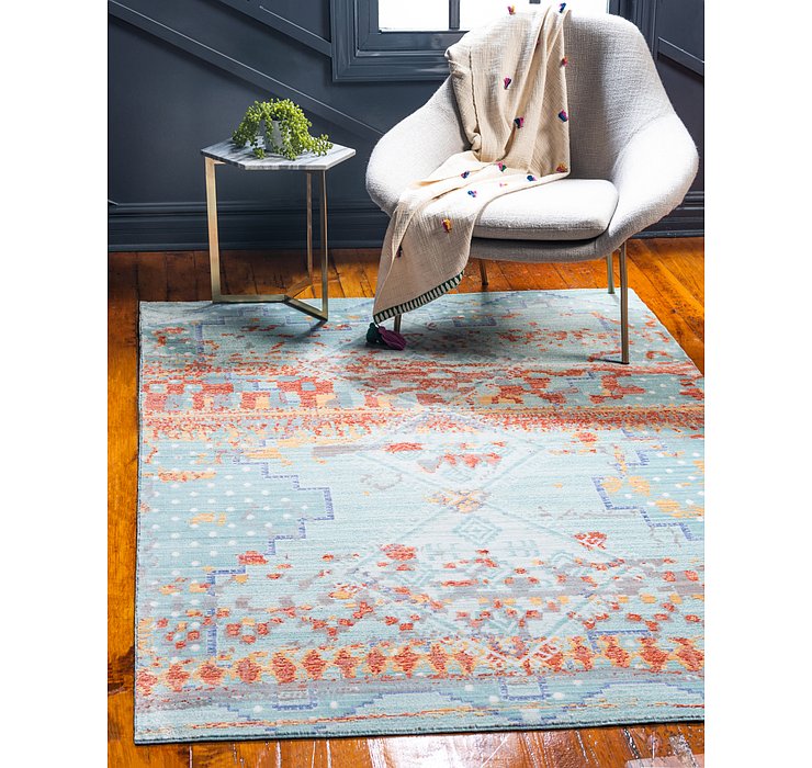 5' x 8' Aqua Rug