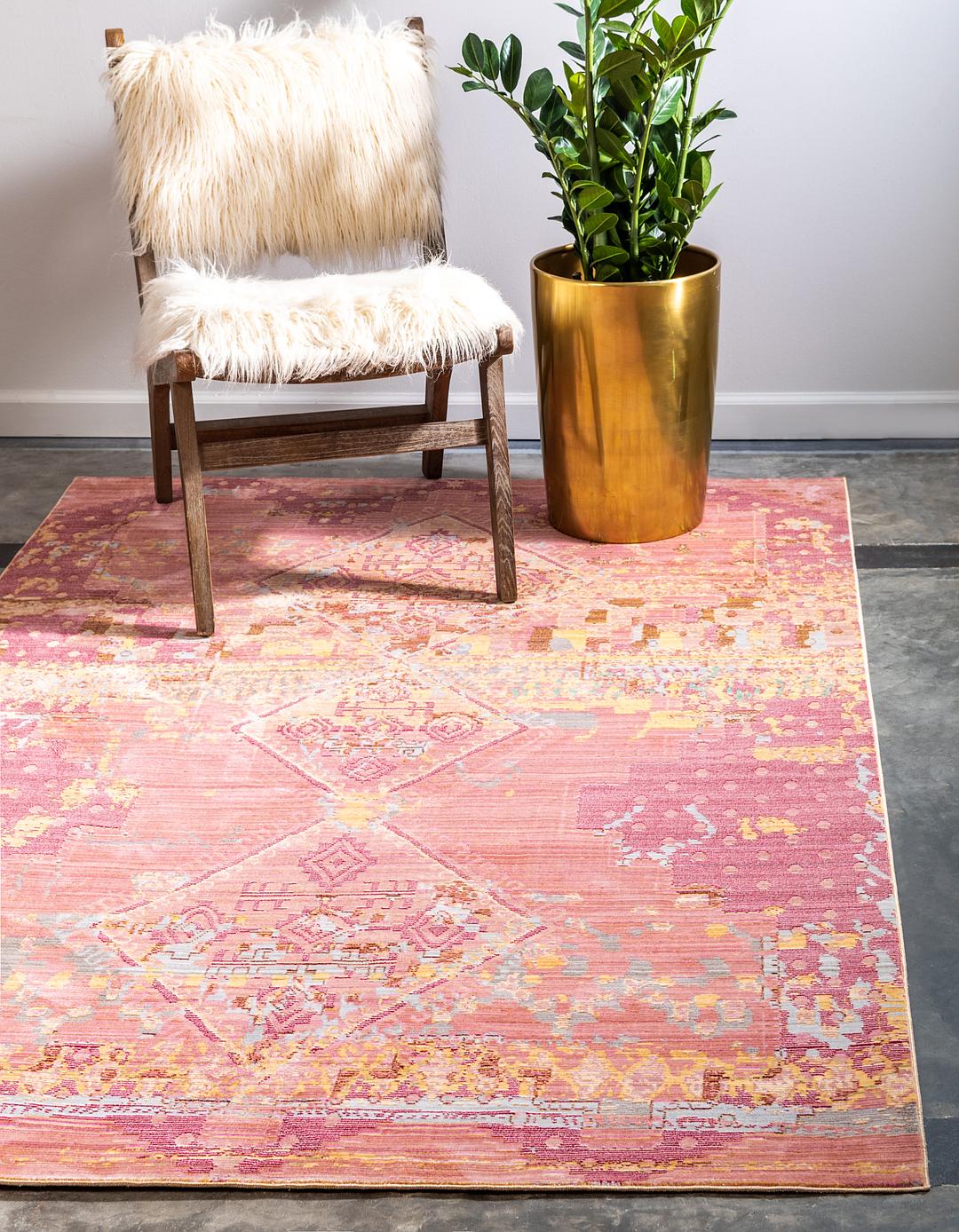 Peach 5' x 8' Aqua Rug Area Rugs eSaleRugs