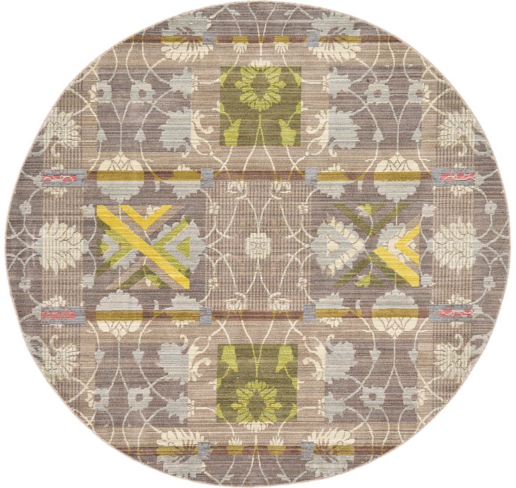 6' x 6' Aqua Round Rug