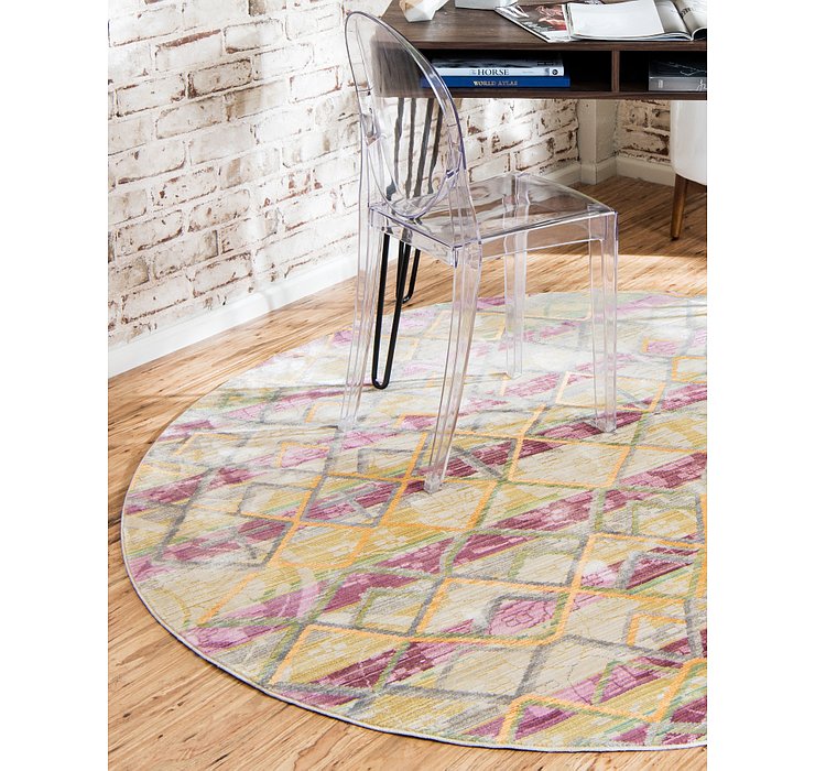 6' x 6' Aqua Round Rug