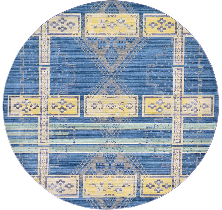 6' x 6' Aqua Round Rug
