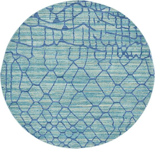 Light Blue 6' x 6' Aqua Round Rug Area Rugs eSaleRugs