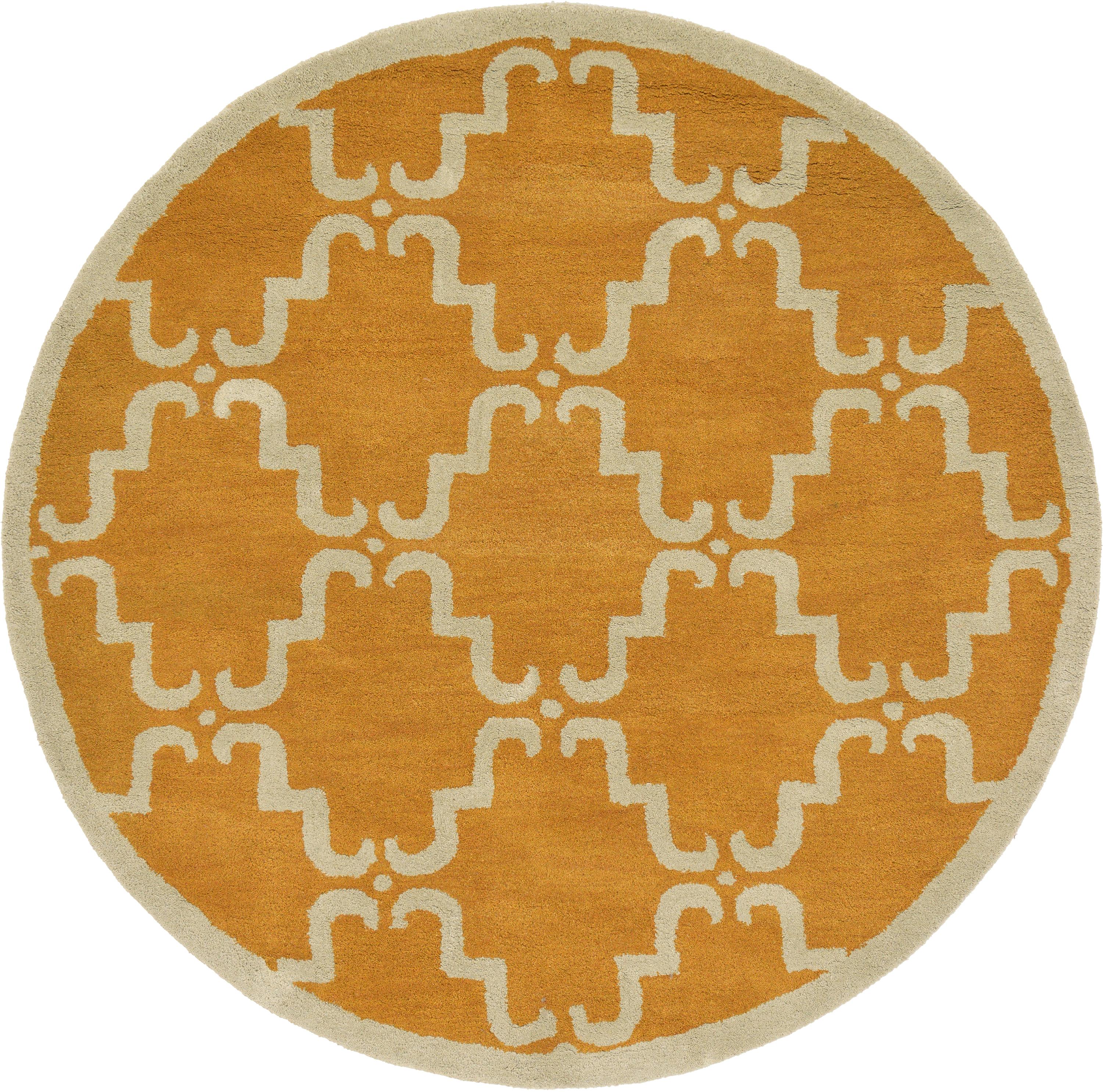 Gold 6' x 6' Trellis Round Rug eSaleRugs