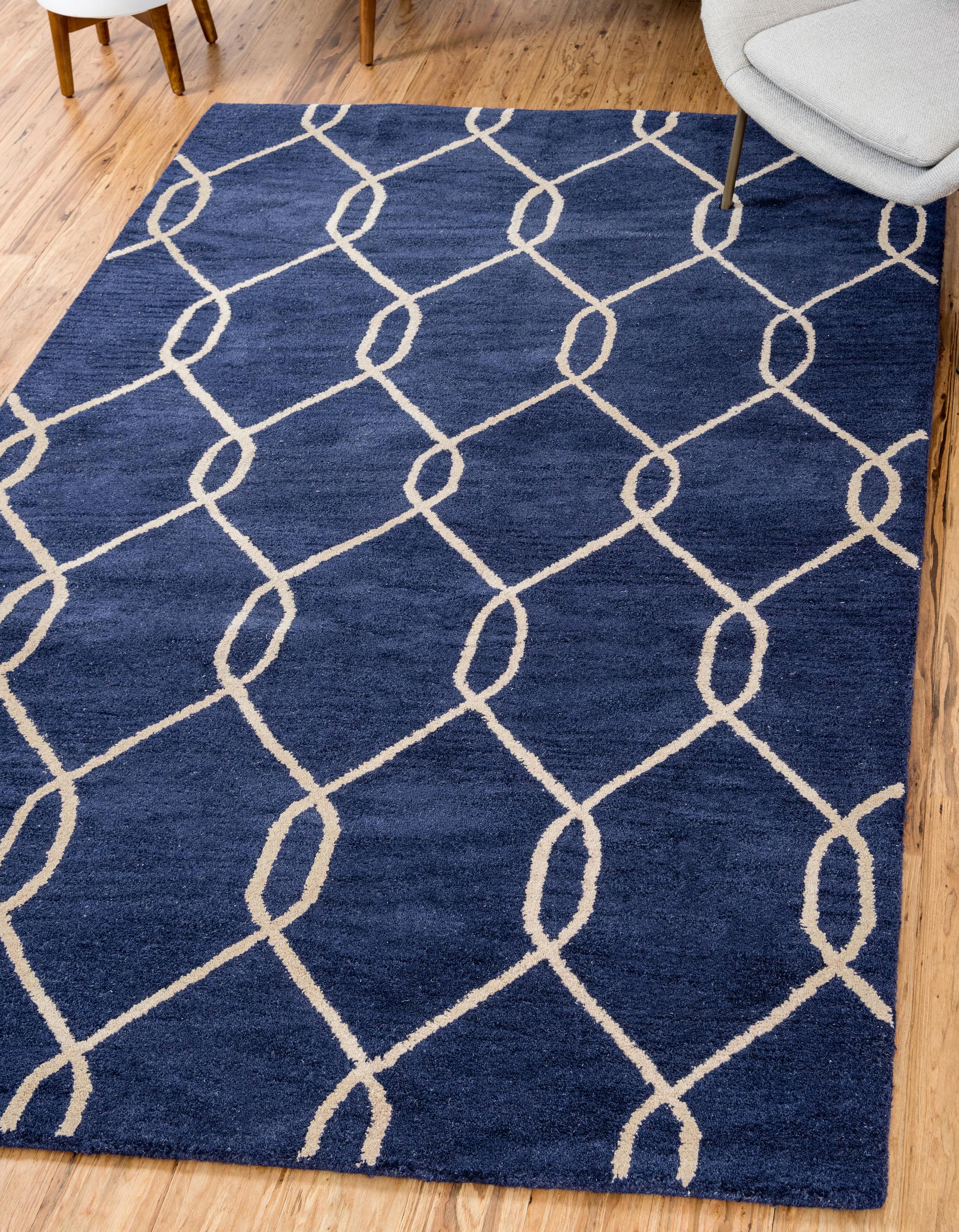 Navy Blue 5' x 7' 10 Trellis Rug eSaleRugs