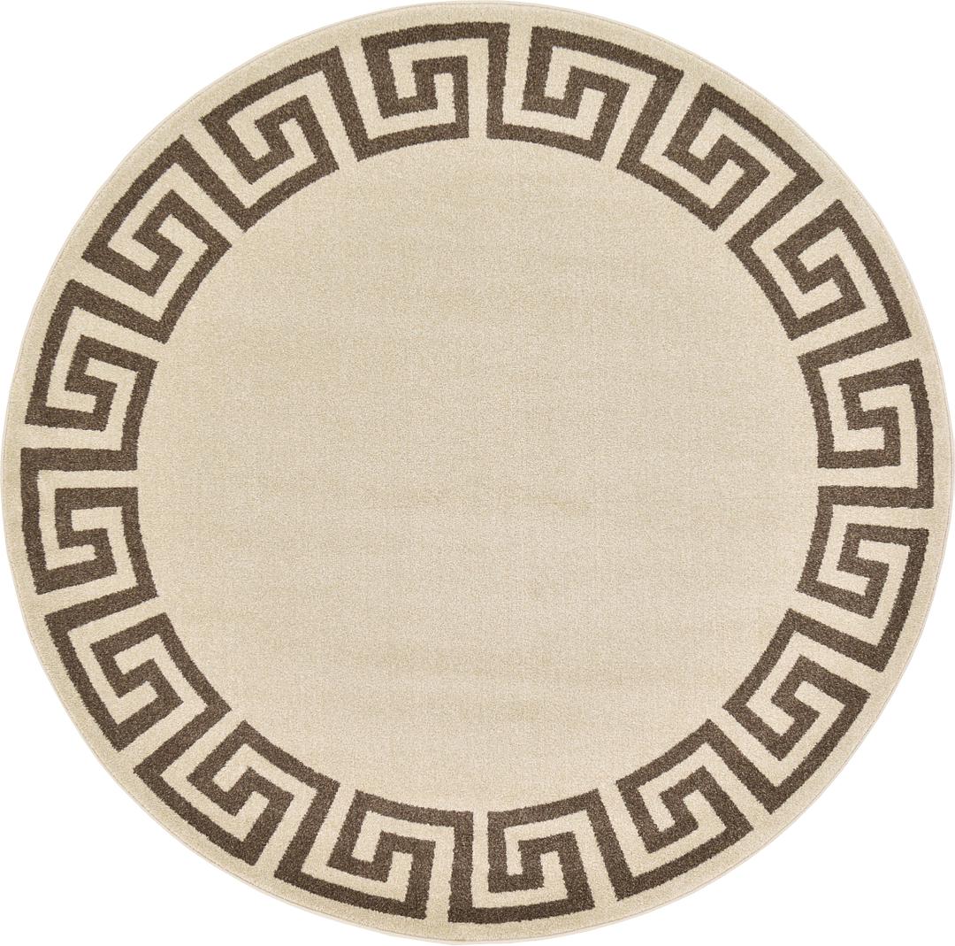 Beige 6 X Greek Key Round Rug Area Rugs Handknotted 6 X Greek Key Round Rug