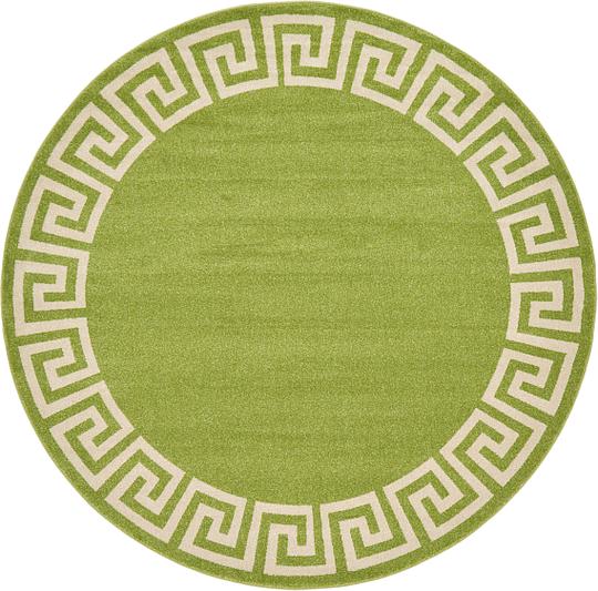 Light Green 8 X Greek Key Round Rug Area Rugs Erugs Main Image Of Rug