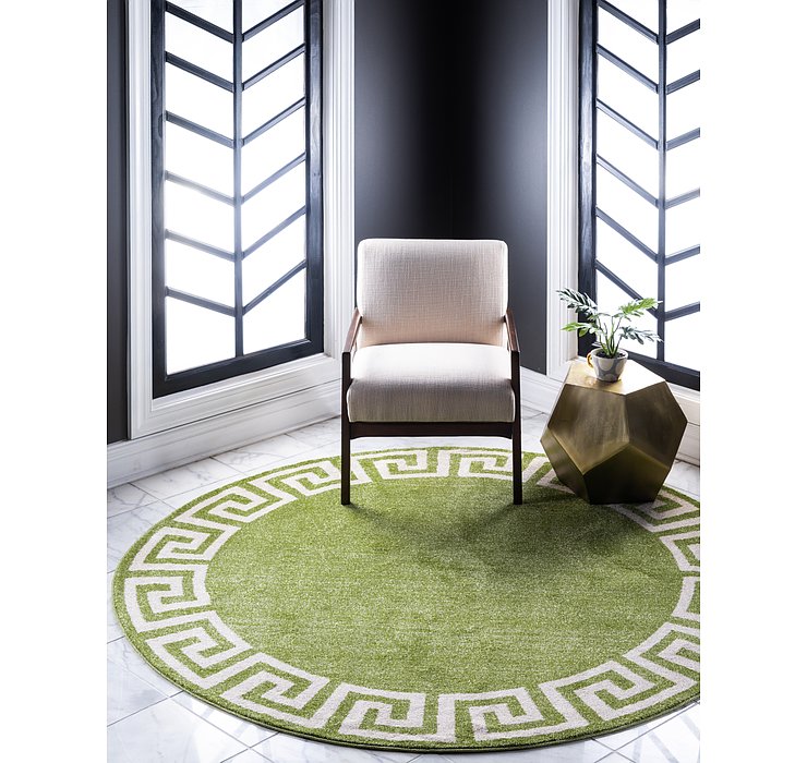 183cm x 183cm Greek Key Round Rug