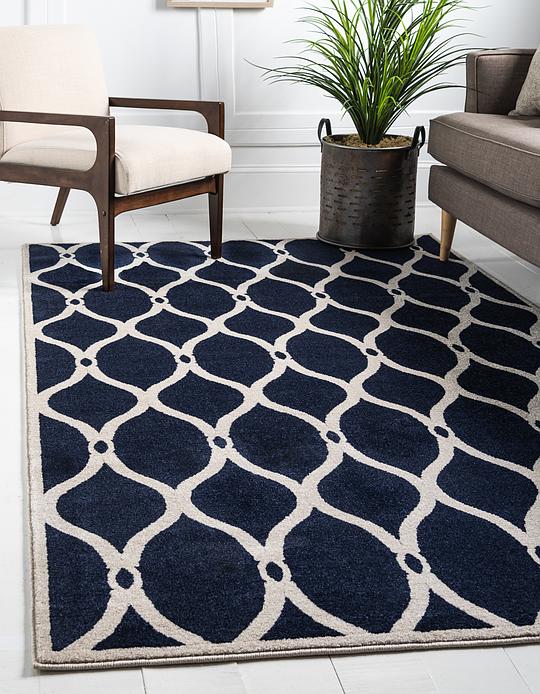 Navy Blue 9 X 12 Trellis Rug Area Rugs Irugs Uk
