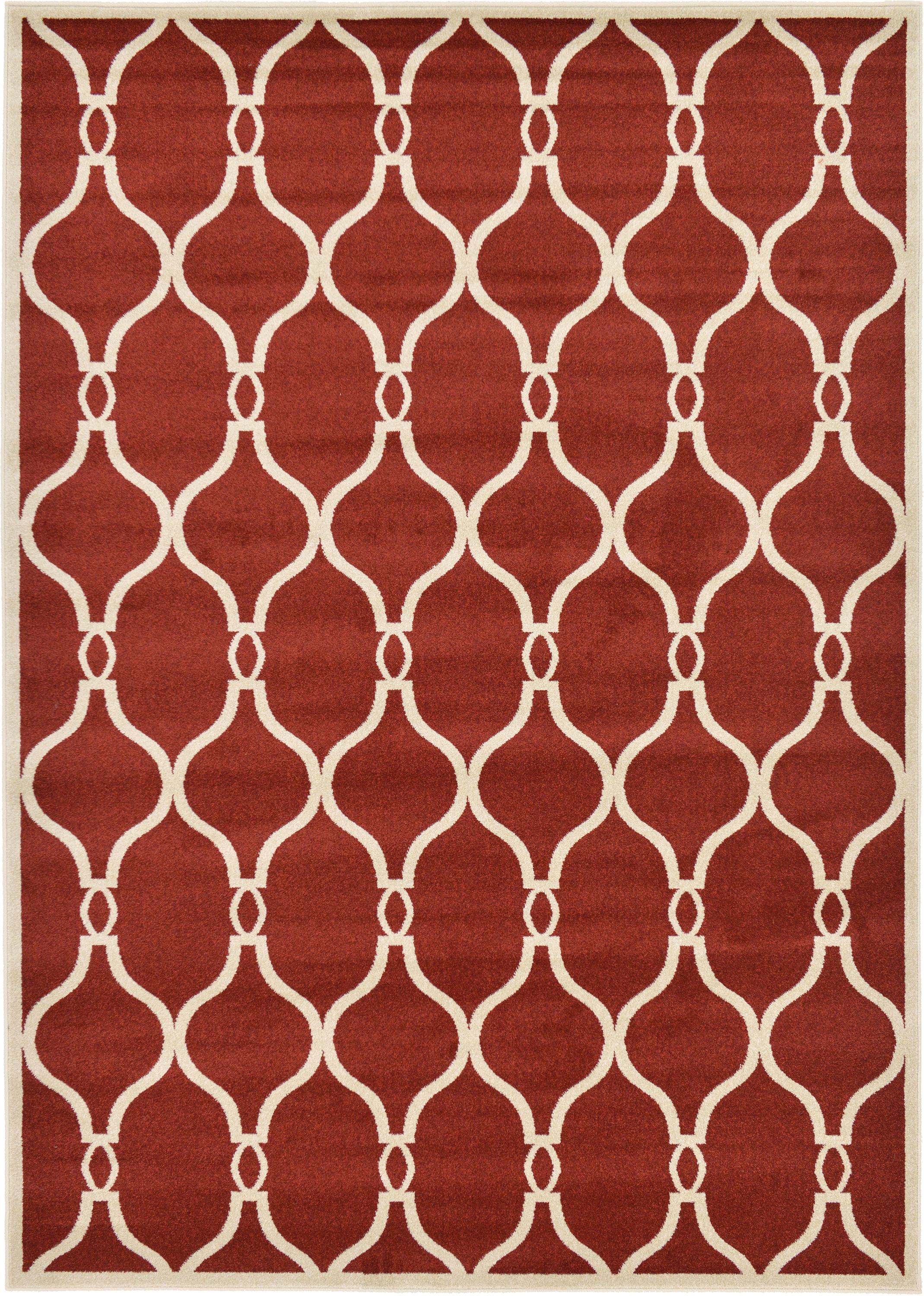 Red 7' x 10' Trellis Rug eSaleRugs