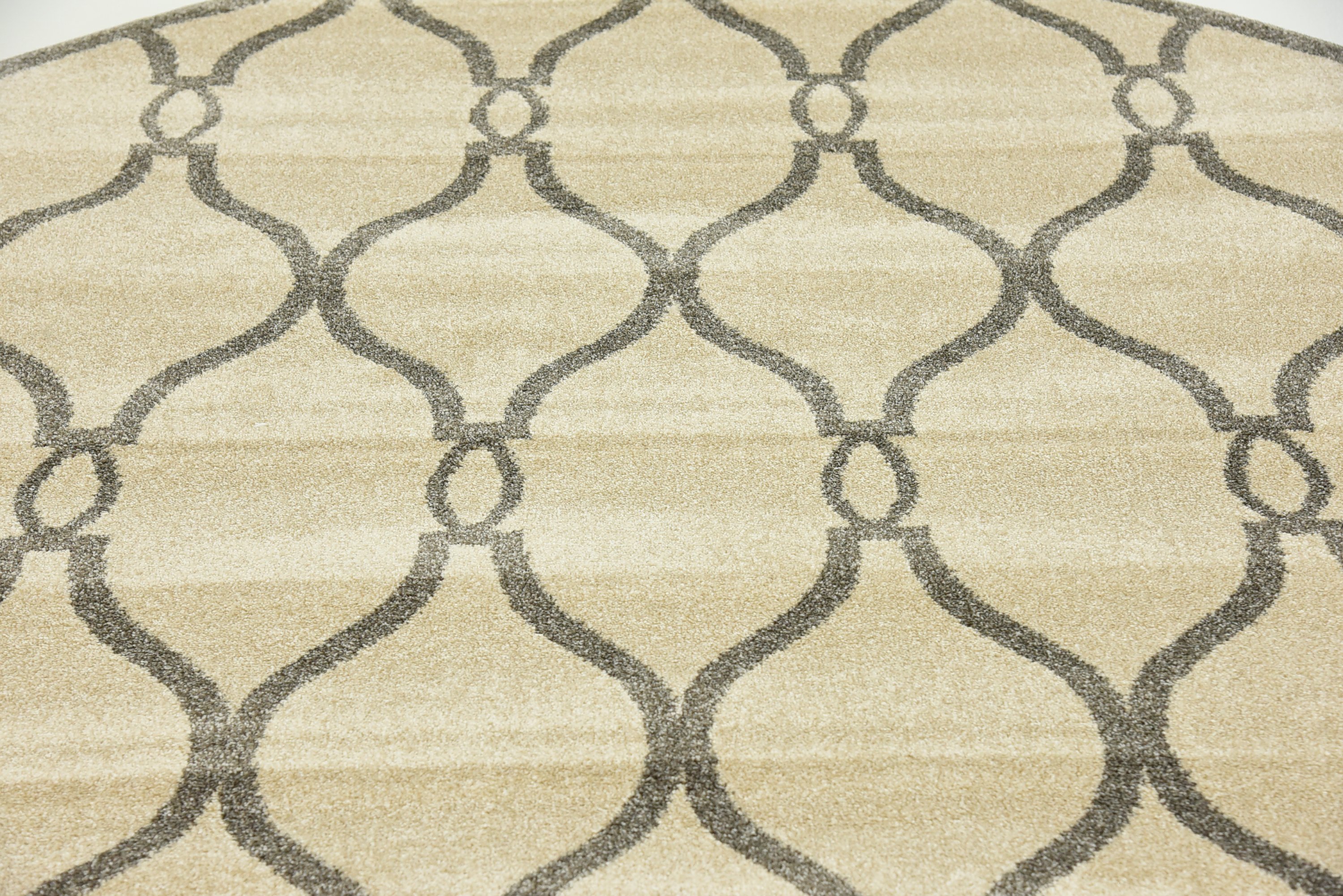Cream 6' x 6' Trellis Round Rug Area Rugs eSaleRugs