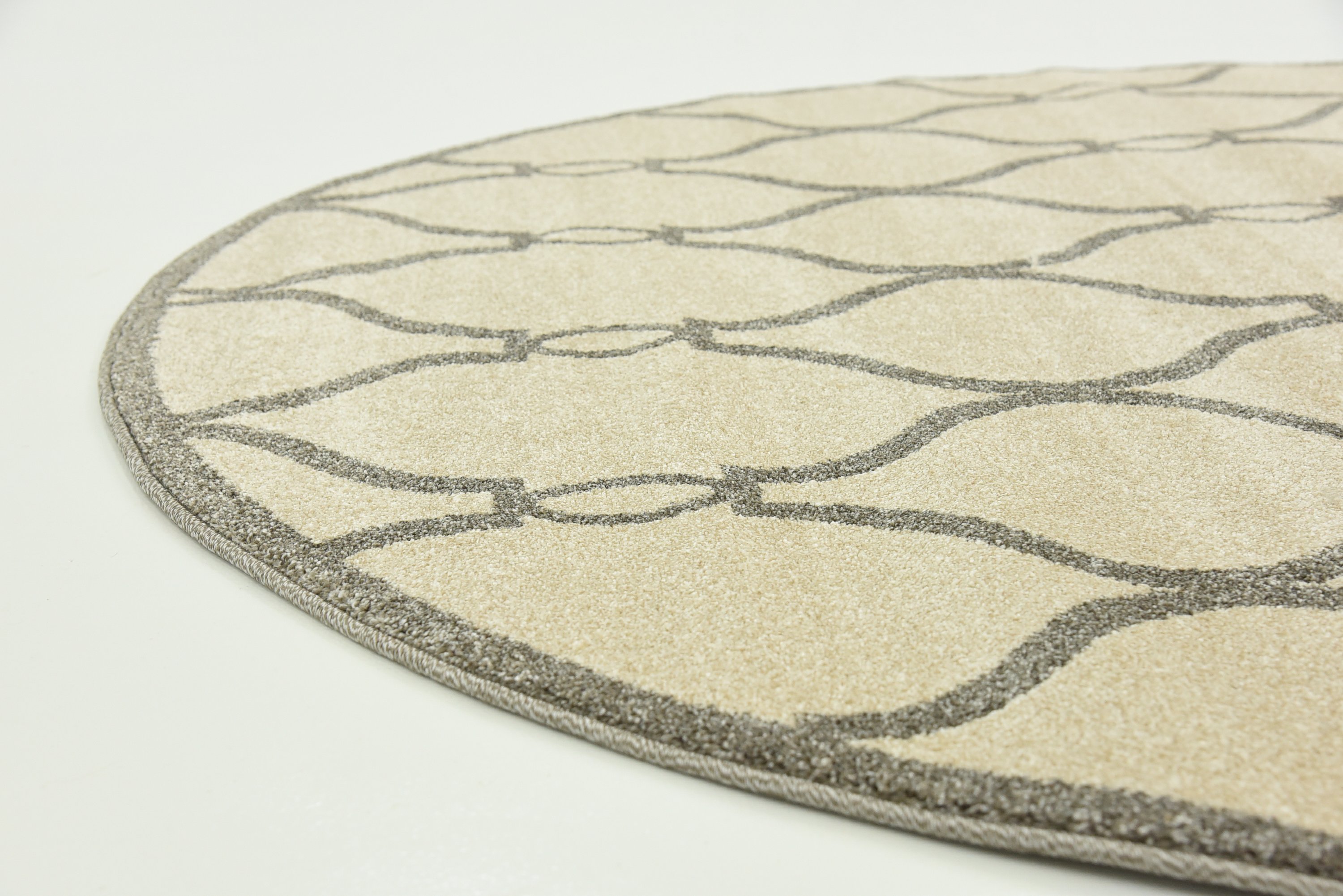 Cream 6' x 6' Trellis Round Rug Area Rugs eSaleRugs