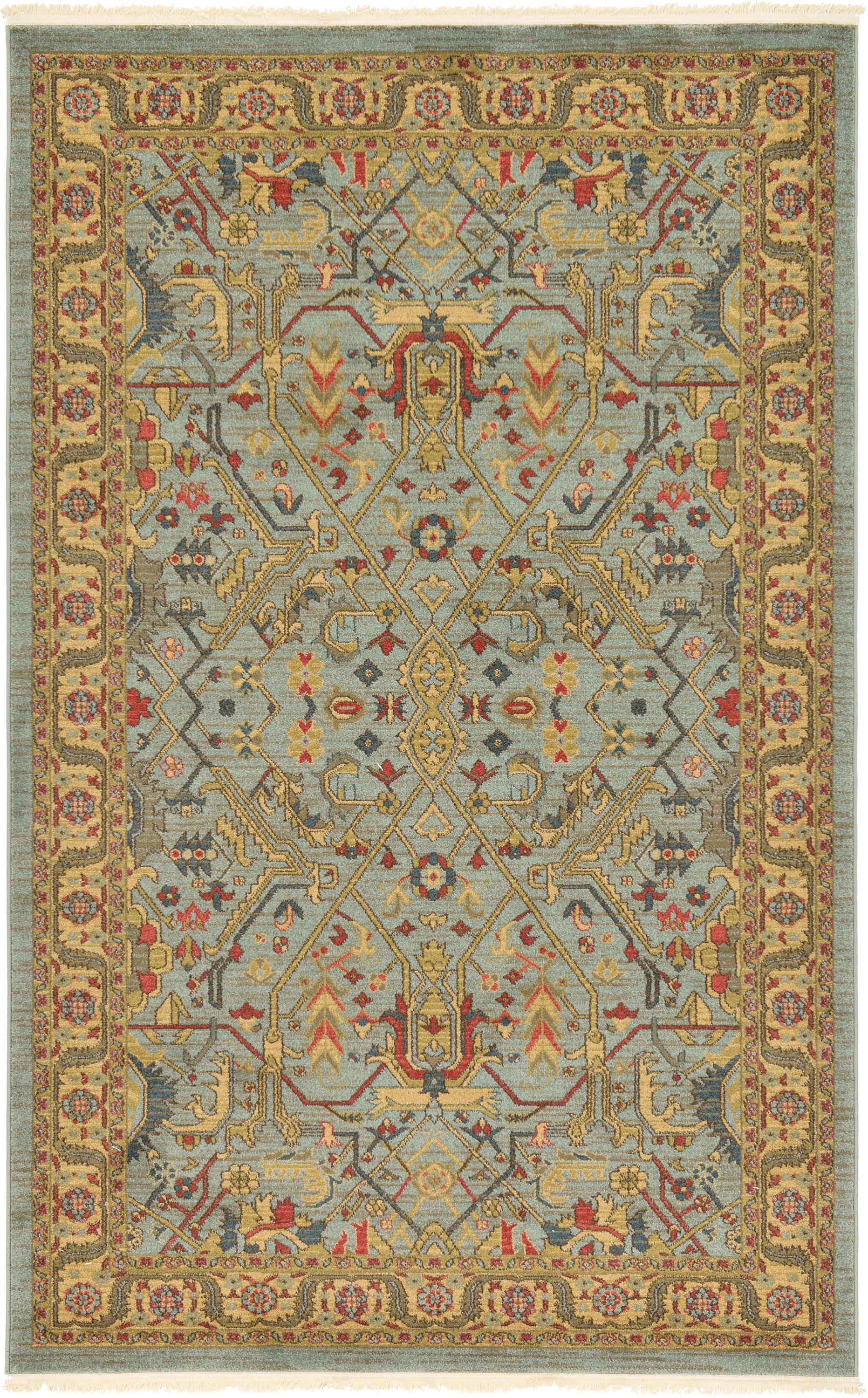 Light Blue 5' x 8' Serapi Rug eSaleRugs