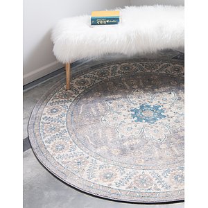 Unique Loom 7' 3 x 7' 3 Salzburg Round Rug