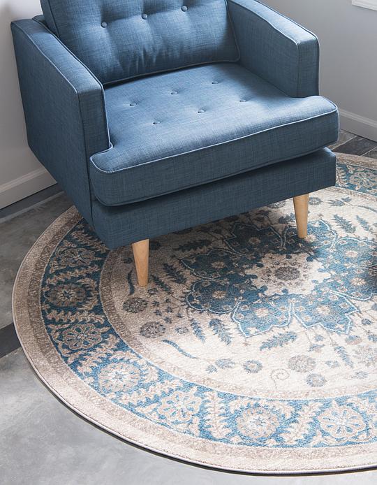 Cream 220cm x 220cm Vienna Round Rug Area Rugs iRugs Singapore