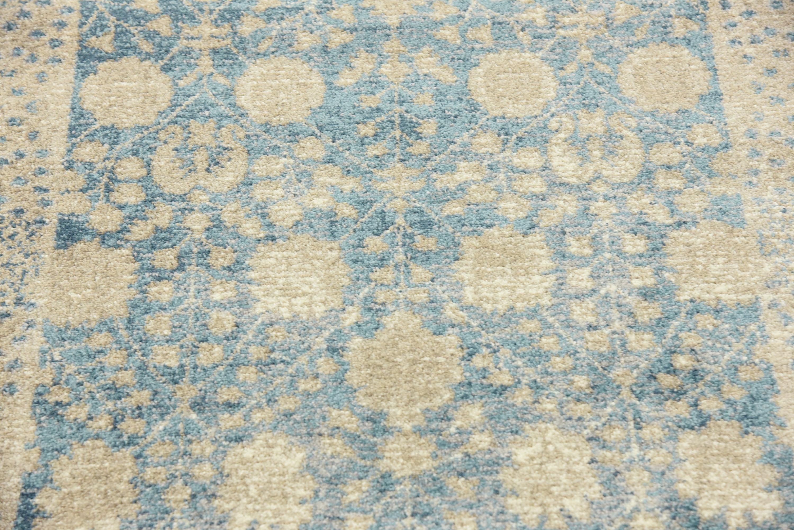 Light Blue 2' 7 x 10' Vienna Runner Rug iRugs UK
