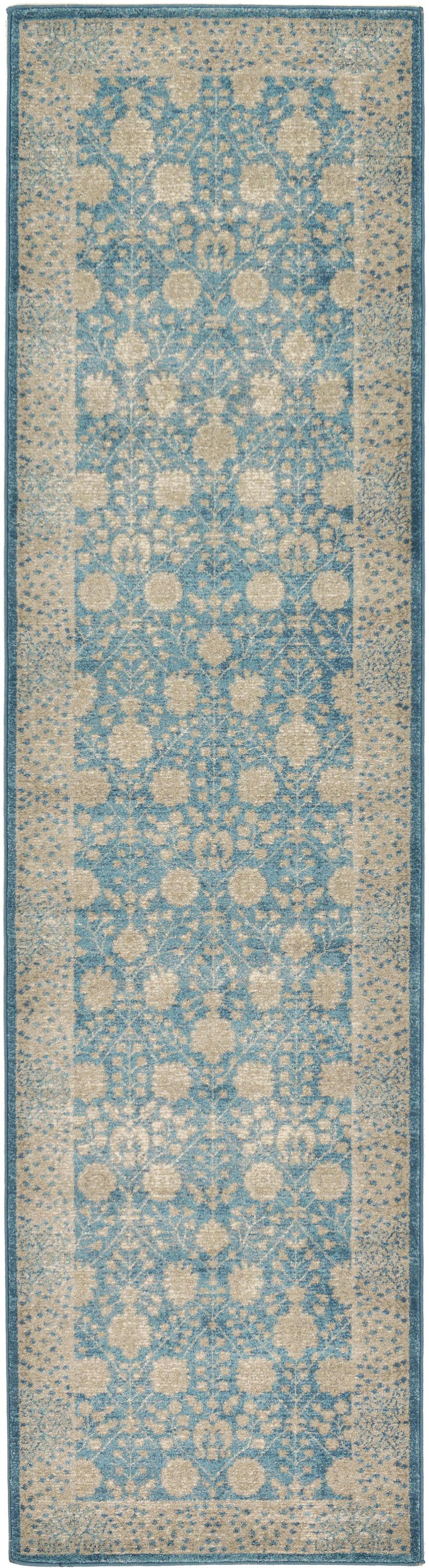Light Blue 2' 7 x 10' Vienna Runner Rug iRugs UK