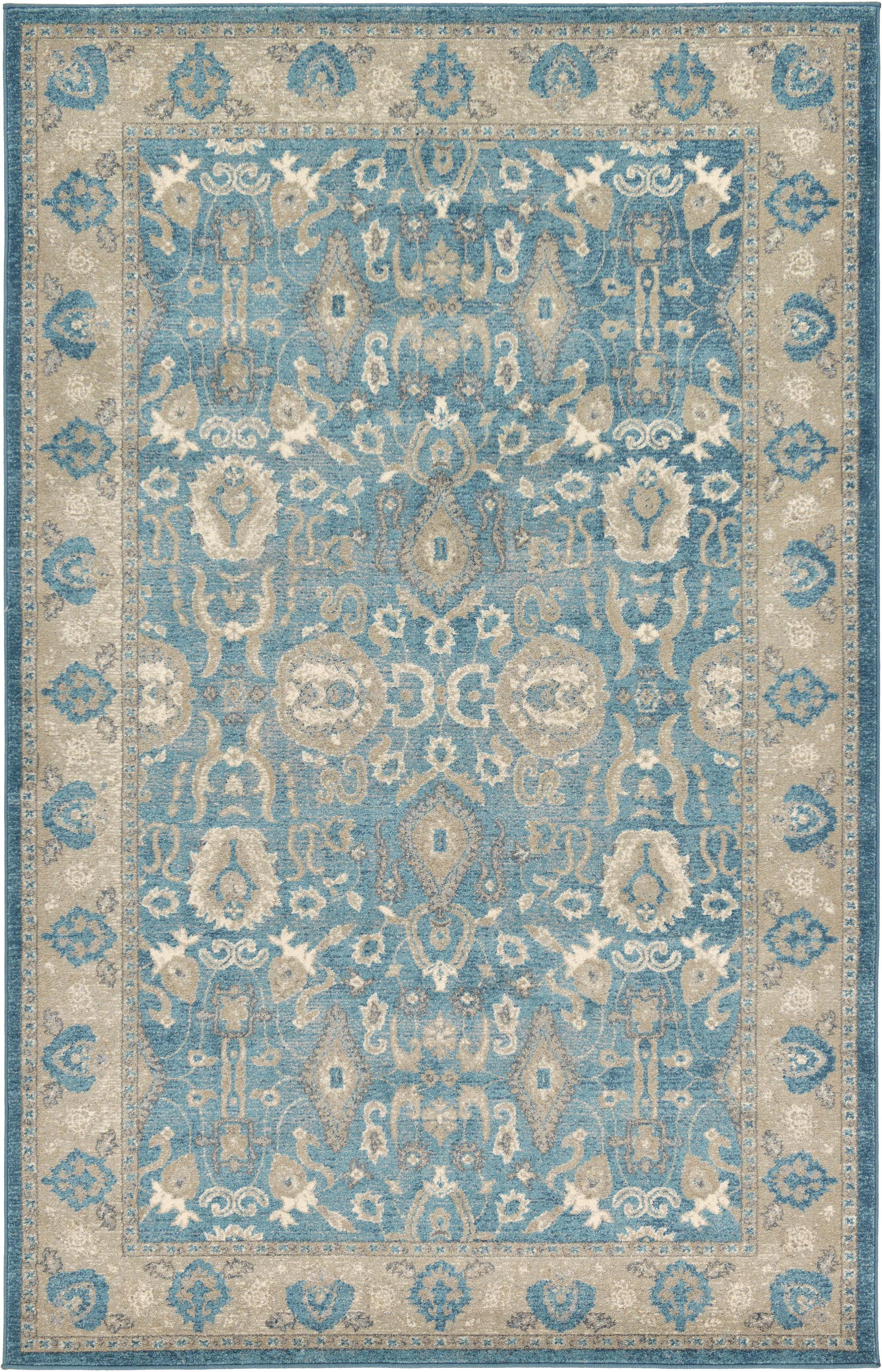 Light Blue 5' x 8' Vienna Rug iRugs UK