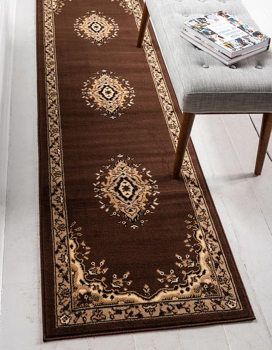 Brown 2 X 8 Mashad Design Runner Rug Area Rugs Erugs Main Image Of Rug
