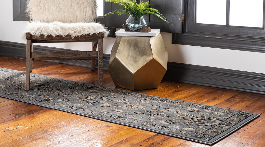 Gray 2' 7 x 10' Kashan Design Runner Rug iRugs UK