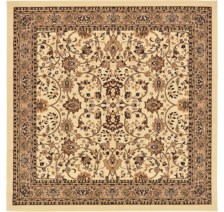 8' x 8' Kashan Design Square Rug
