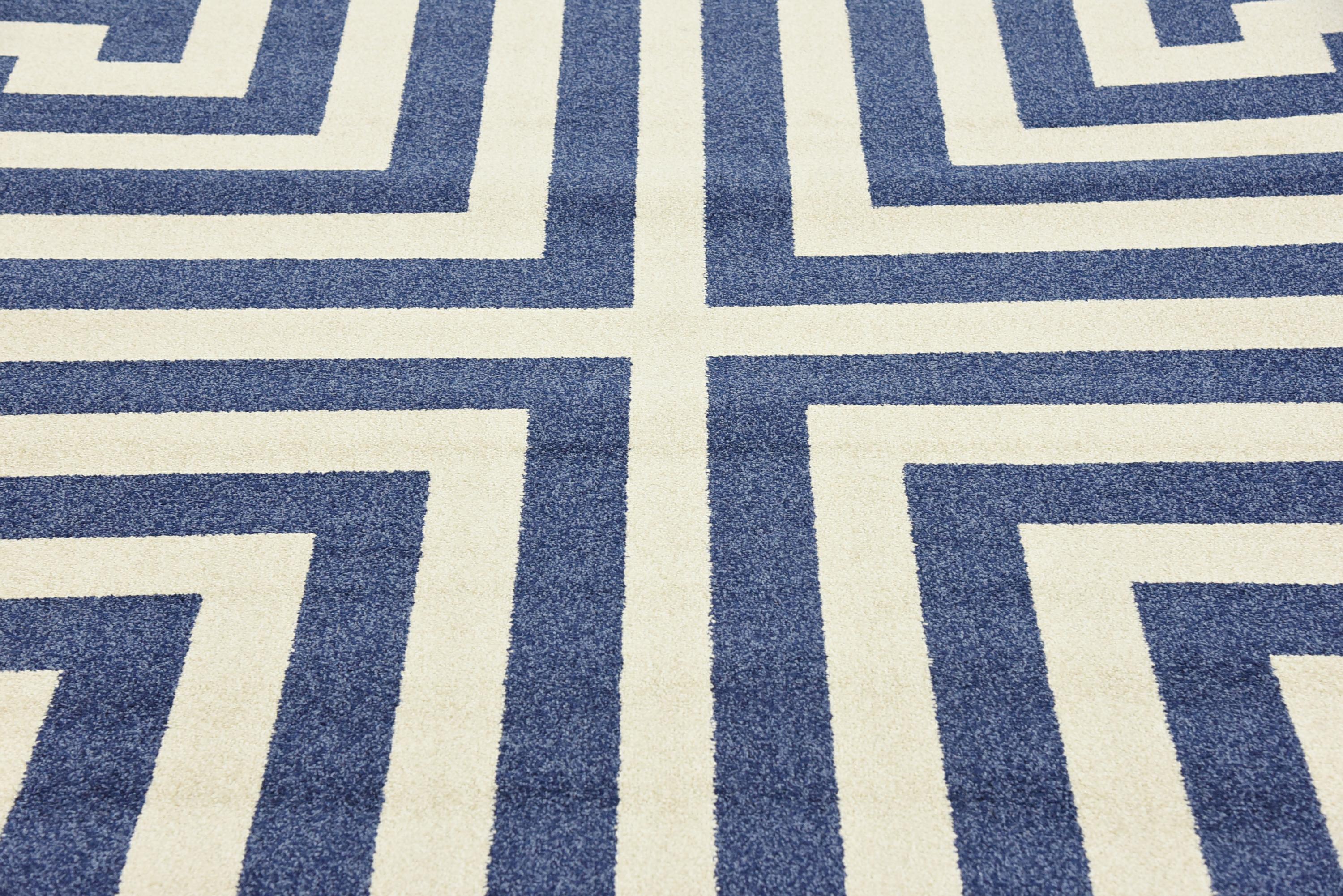 Navy Blue 7' x 10' Greek Key Rug eSaleRugs