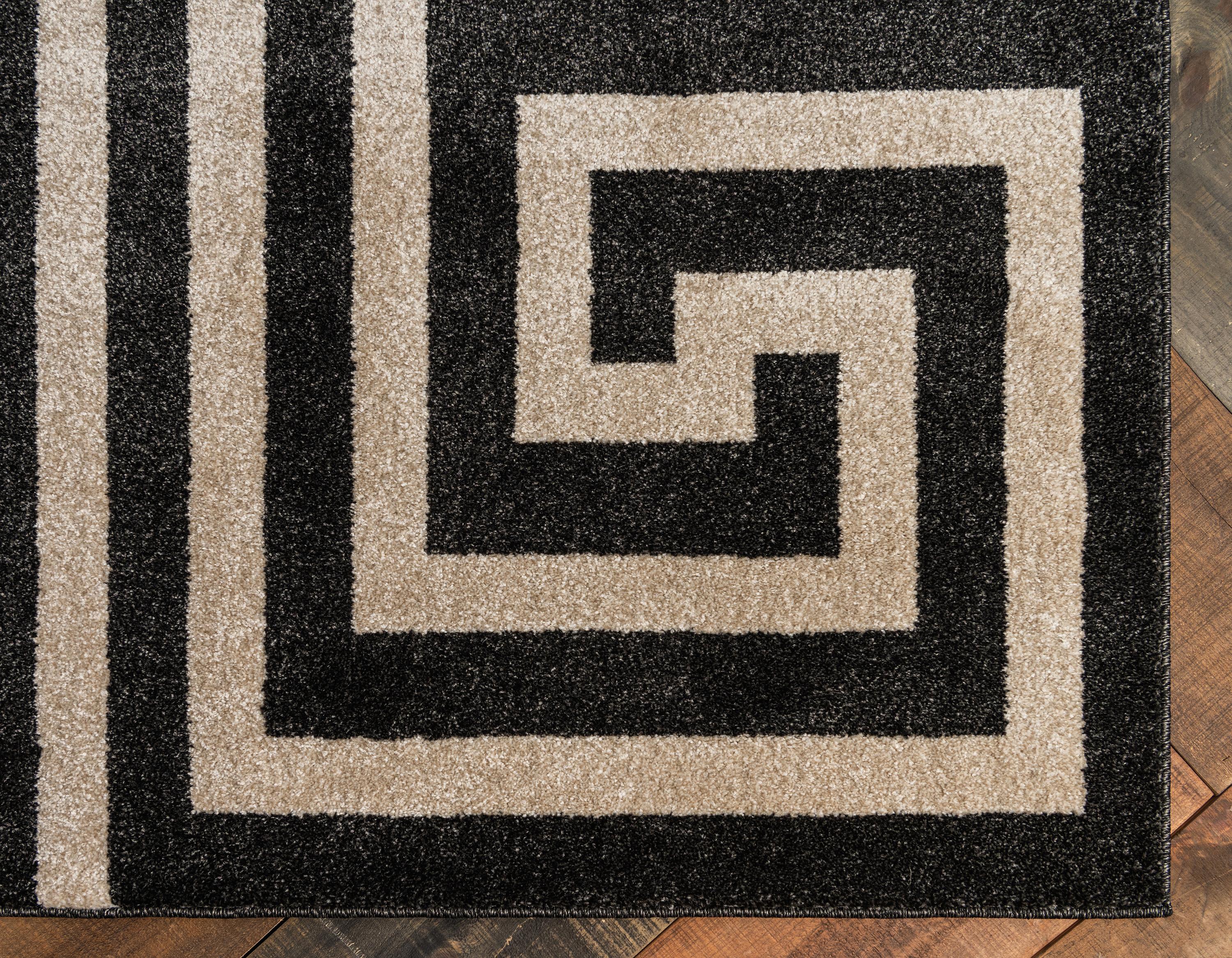 Black 9' x 12' Greek Key Rug eSaleRugs