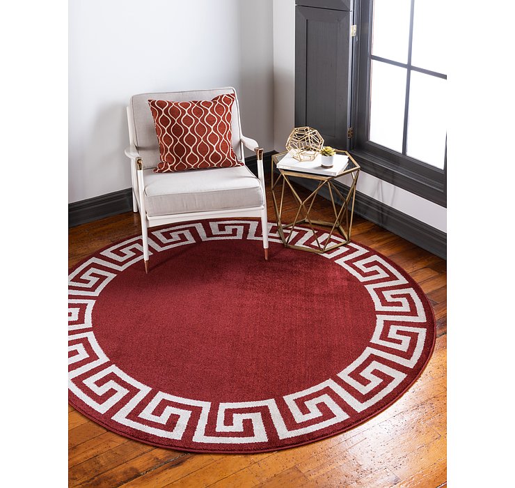 8' x 8' Greek Key Round Rug