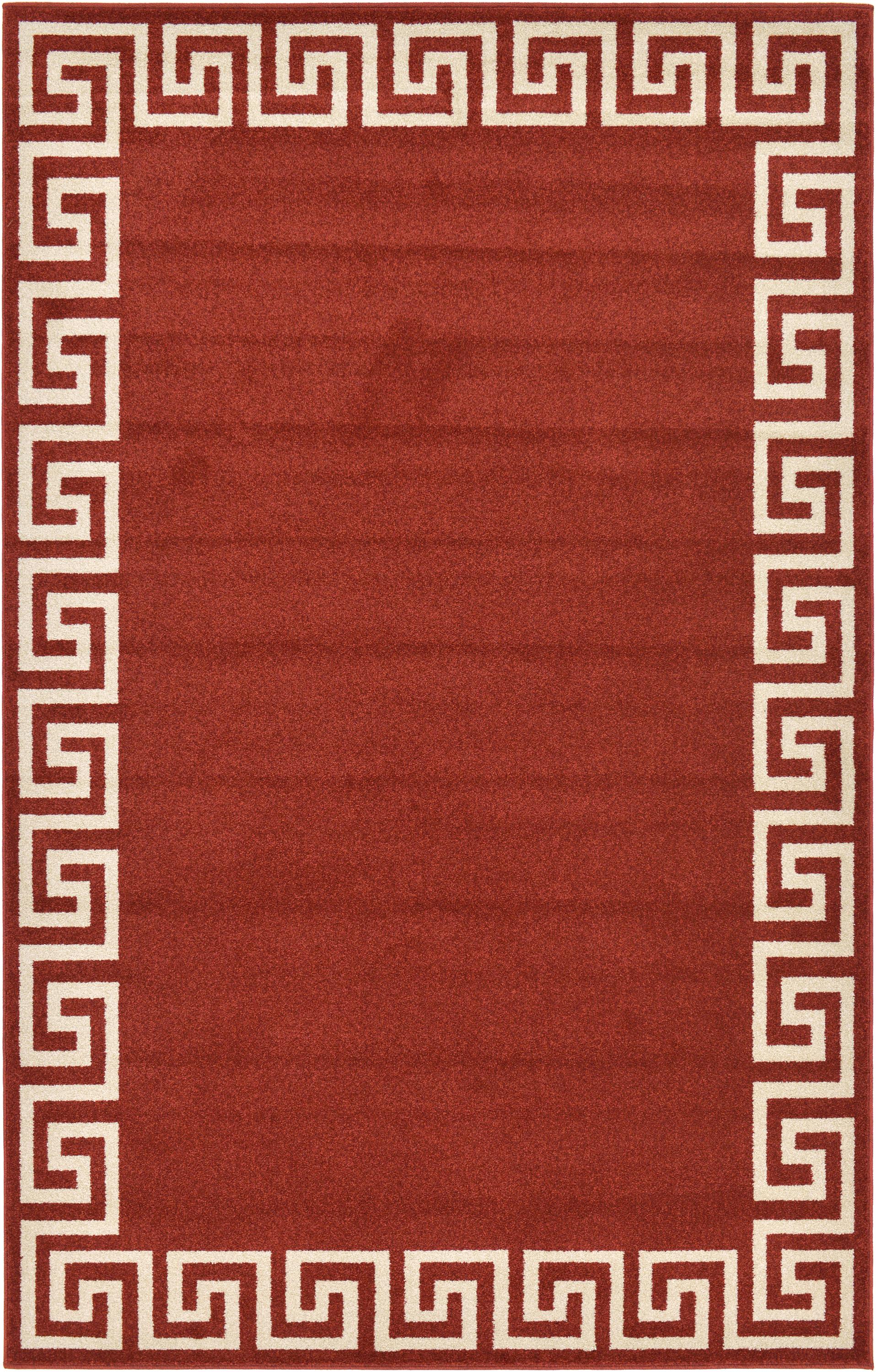 Terracotta 5' x 8' Greek Key Rug eSaleRugs
