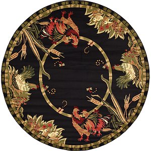 Unique Loom 8' x 8' Barnyard Round Rug