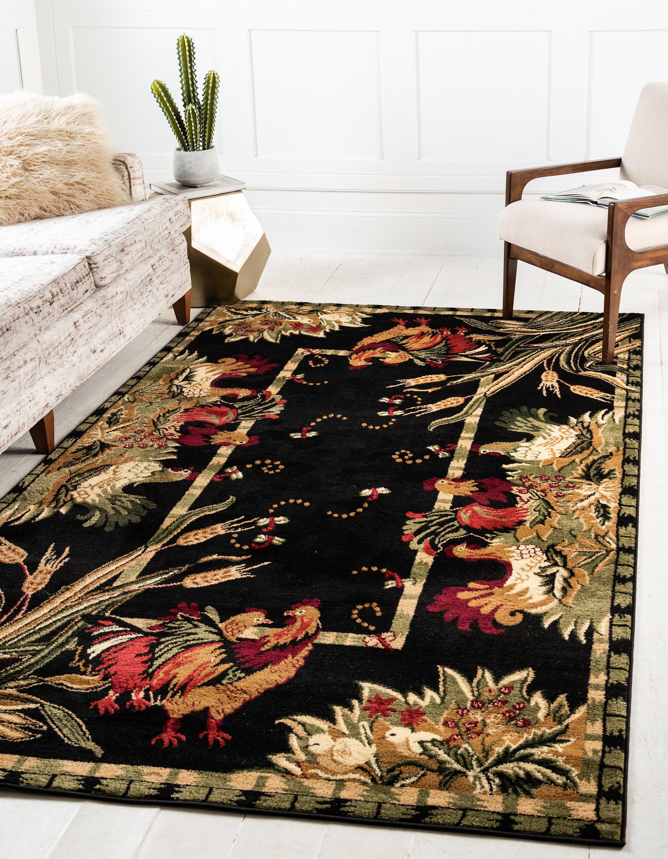 Black 9' x 12' Country Rug eSaleRugs