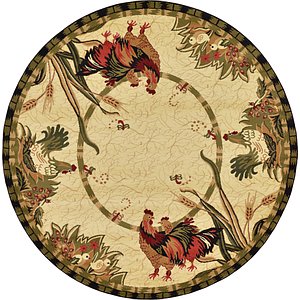 Unique Loom 8' x 8' Barnyard Round Rug