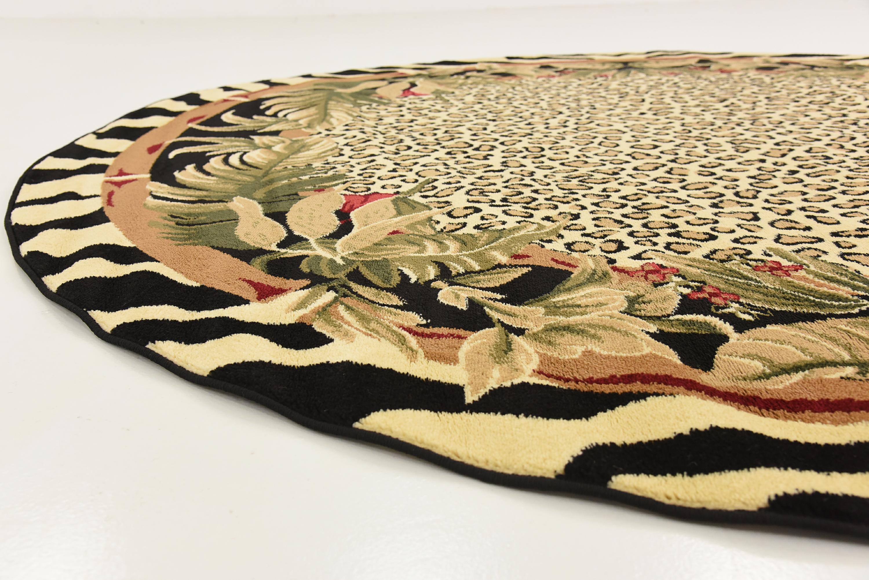 Cream 8' x 8' Safari Round Rug eSaleRugs