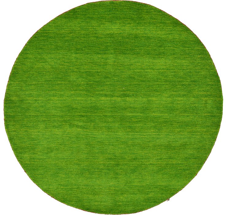HandKnotted 6' 7 x 6' 7 Solid Gabbeh Round Rug