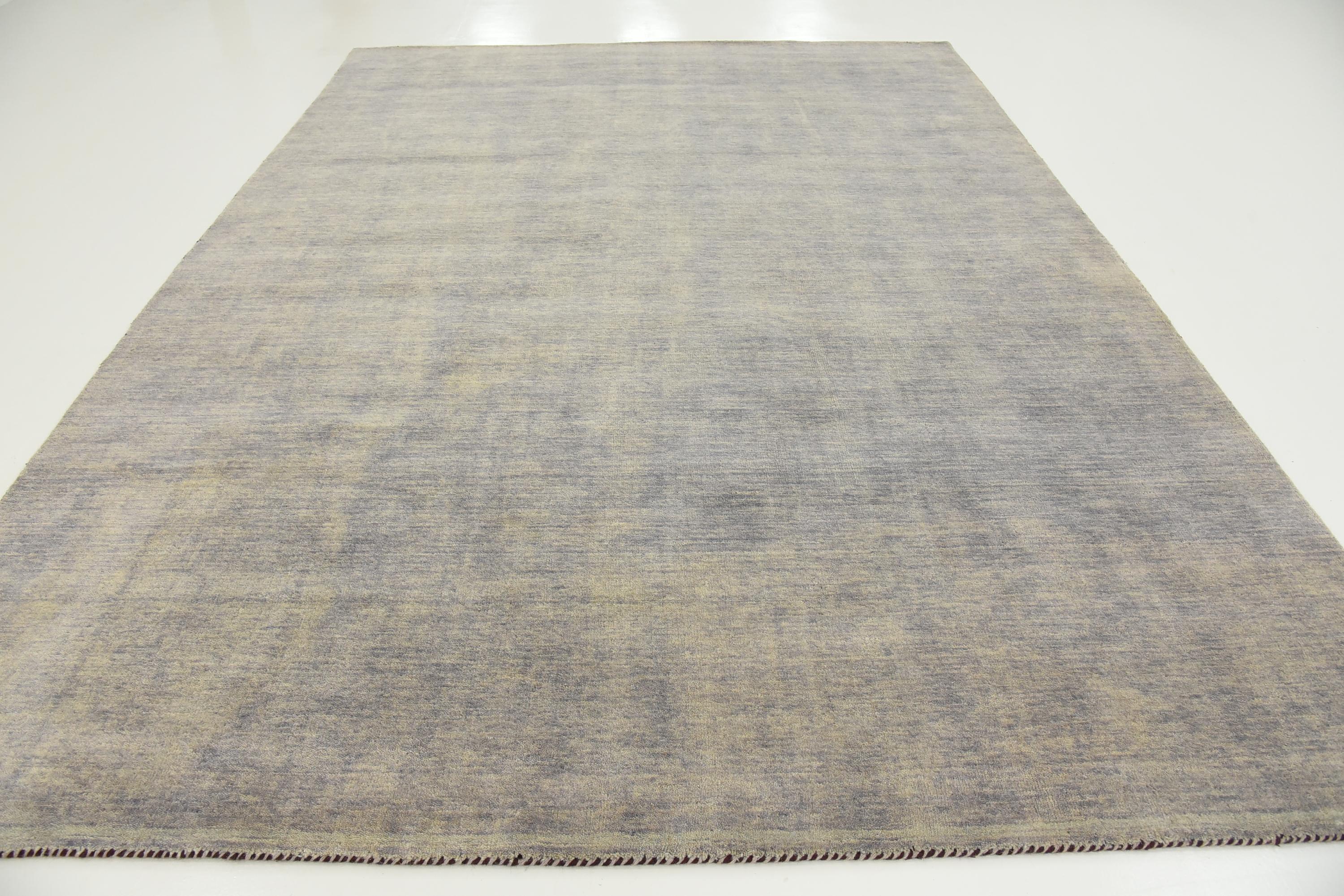Gray 8' 2 x 11' 6 Solid Gabbeh Rug iRugs UK