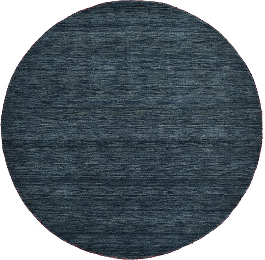 Navy Blue 200cm x 200cm Solid Gabbeh Round Rug Oriental Rugs AU Rugs