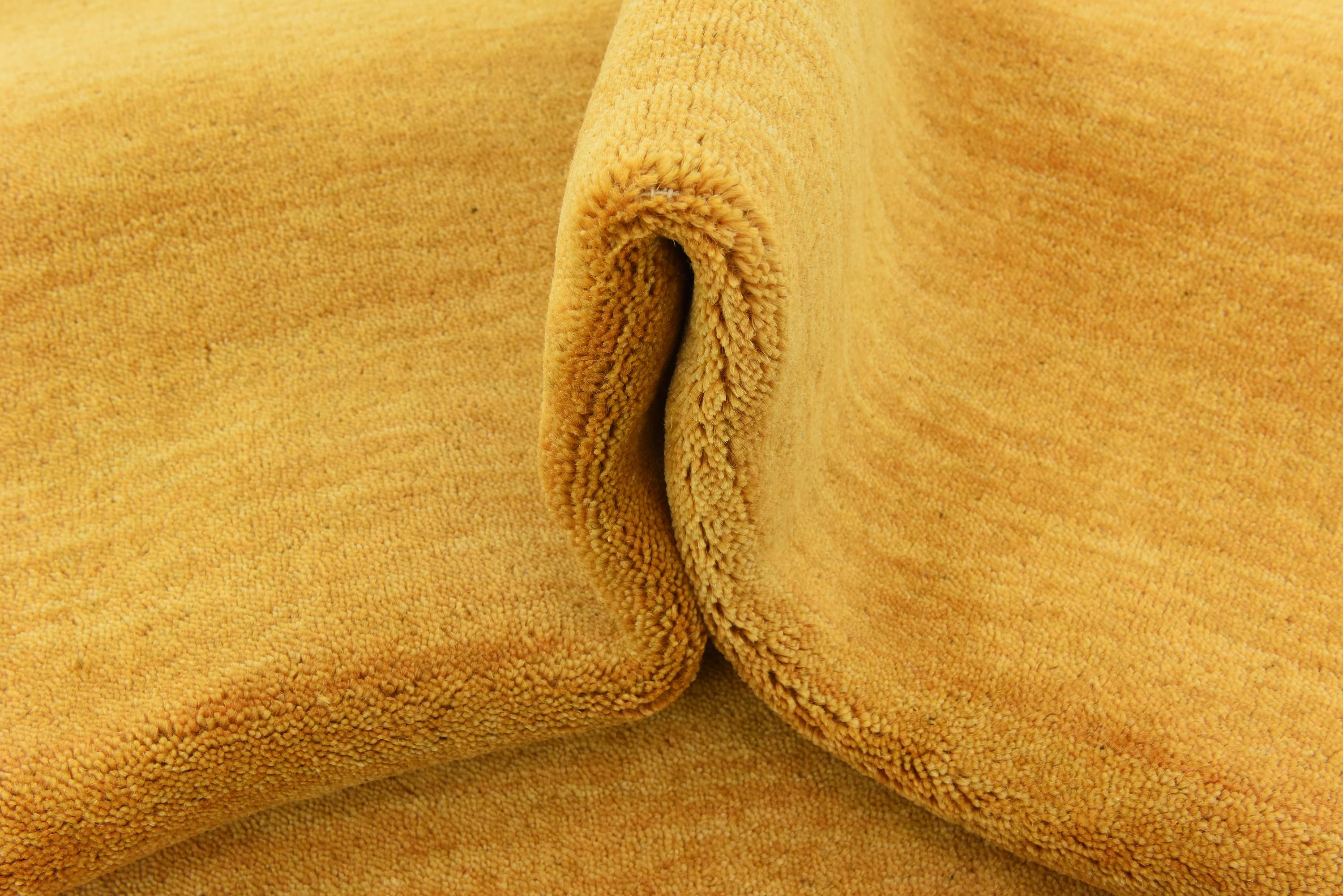 Gold 3' 3 x 5' 3 Solid Gabbeh Rug iRugs UK