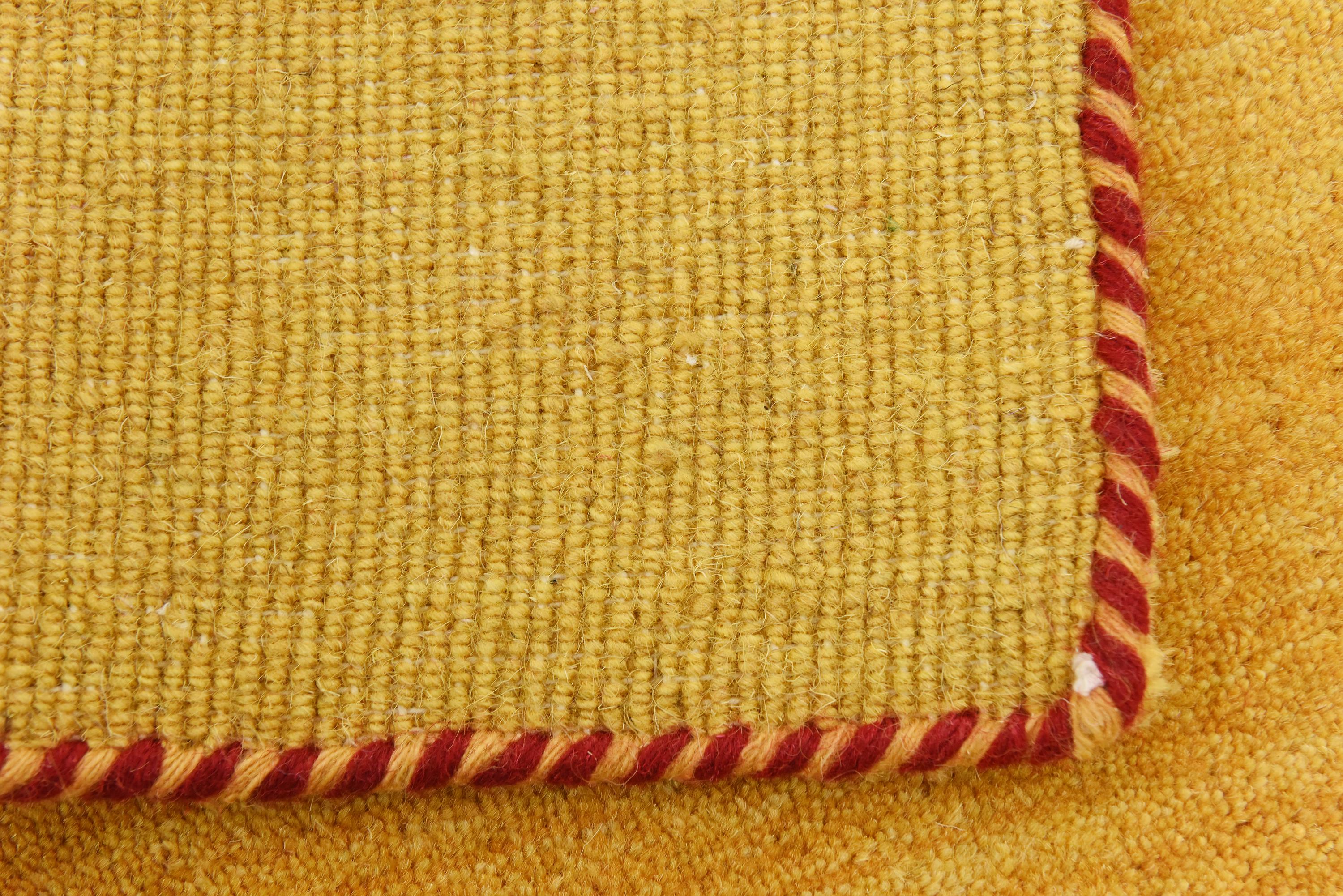 Gold 3' 3 x 5' 3 Solid Gabbeh Rug iRugs UK
