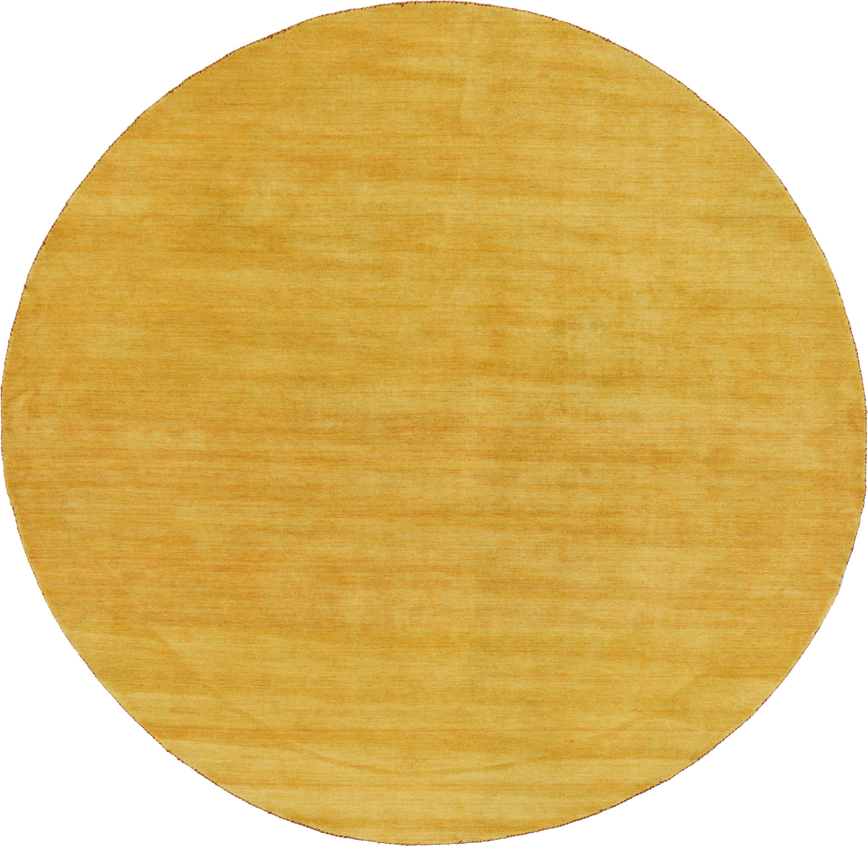 Gold 9' 10 x 9' 10 Solid Gabbeh Round Rug eSaleRugs