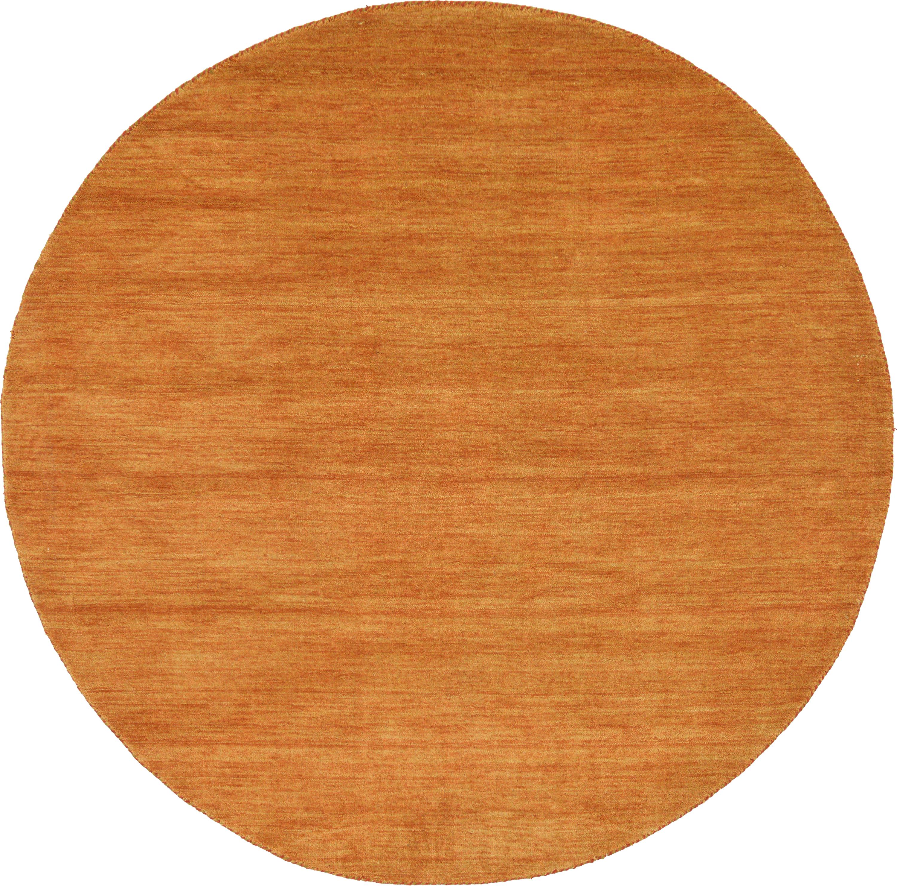 Orange 6' 7 x 6' 7 Solid Gabbeh Round Rug eSaleRugs