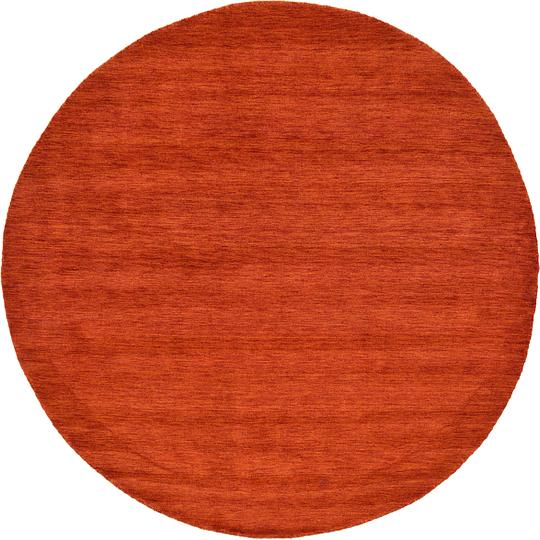 Terracotta 9 10 X Solid Gabbeh Round Rug Oriental Rugs Main Image Of Rug