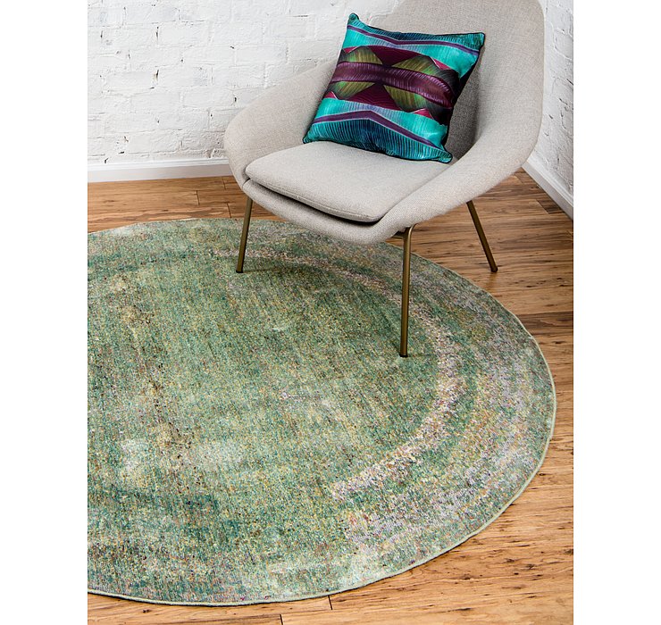 6' x 6' Aqua Round Rug