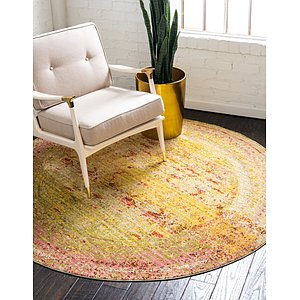6' x 6' Aqua Round Rug