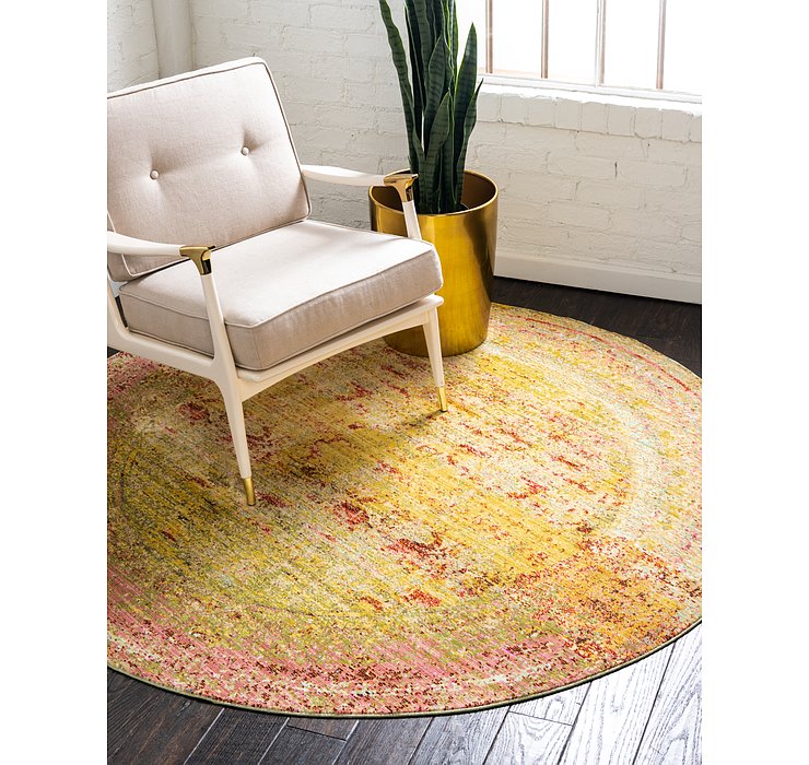 6' x 6' Aqua Round Rug