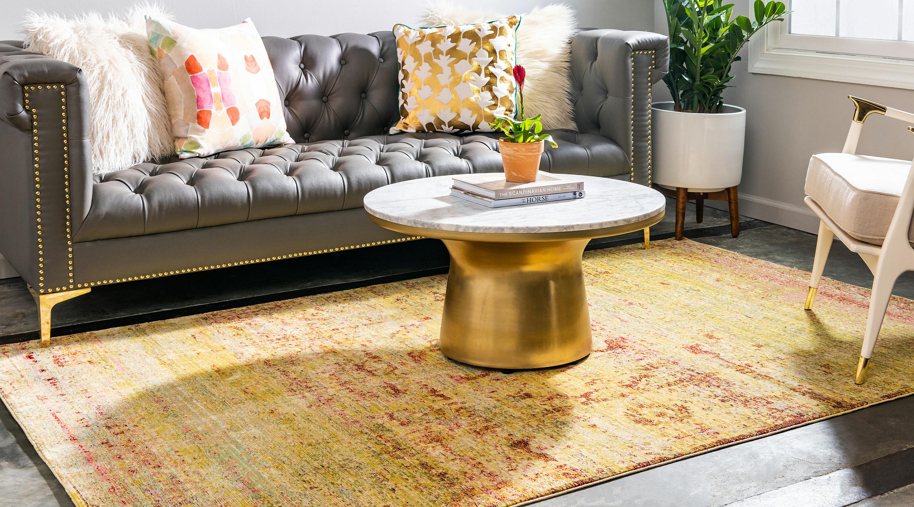 Yellow 6' x 9' Aqua Rug eSaleRugs