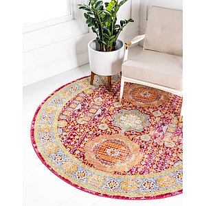 6' x 6' Aqua Round Rug
