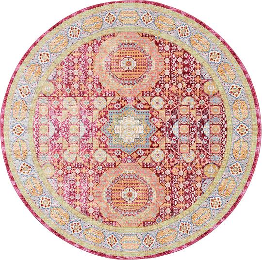 Red 6' x 6' Aqua Round Rug Area Rugs eSaleRugs