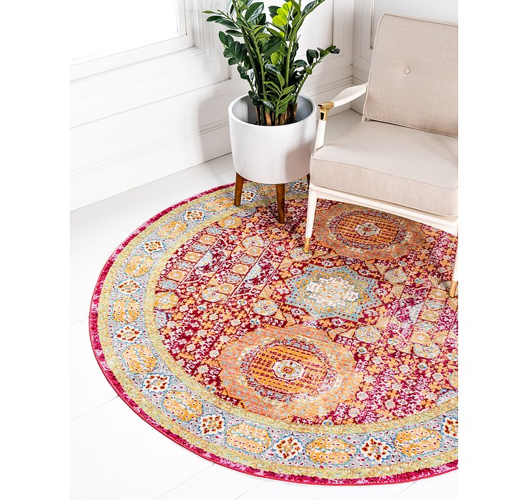 6' x 6' Aqua Round Rug