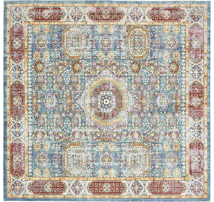 8' x 8' Aqua Square Rug