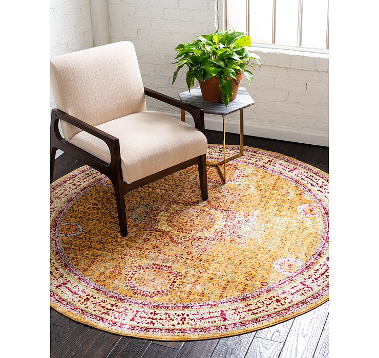 6' x 6' Aqua Round Rug