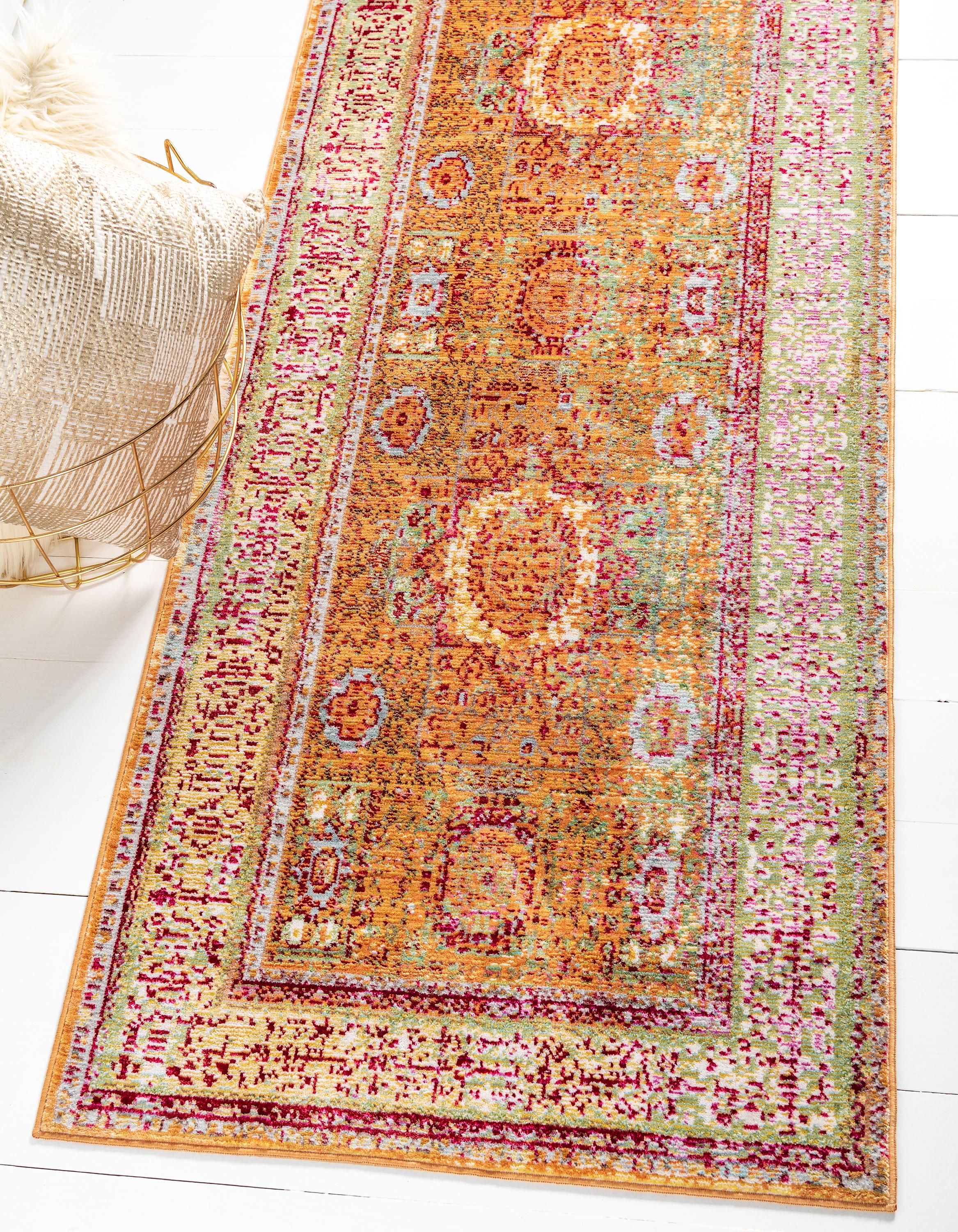Gold 2 7 X 9 10 Aqua Runner Rug Erugs Main Image Of Rug